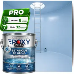 EPOXY - KIT PINTURA Epóxica ESTANQUE DE AGUA A+B - SIN OLOR - SIN OLOR - PRO 8L - AZUL PASTEL