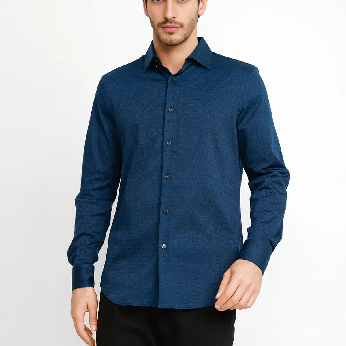 PERRY ELLIS - Camisa Casual Hombre Azul Oscuro