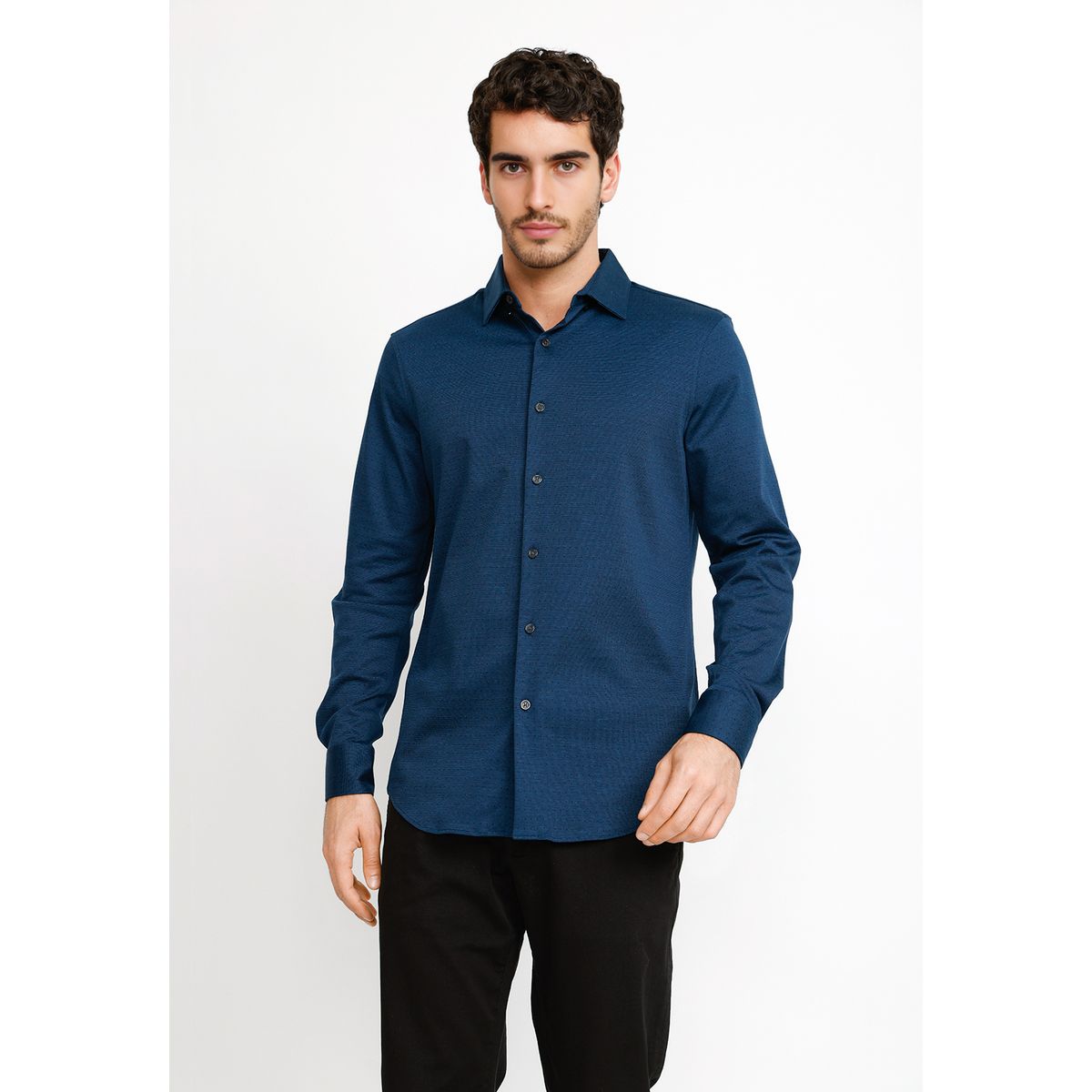 PERRY ELLIS - Camisa Casual Hombre Azul Oscuro