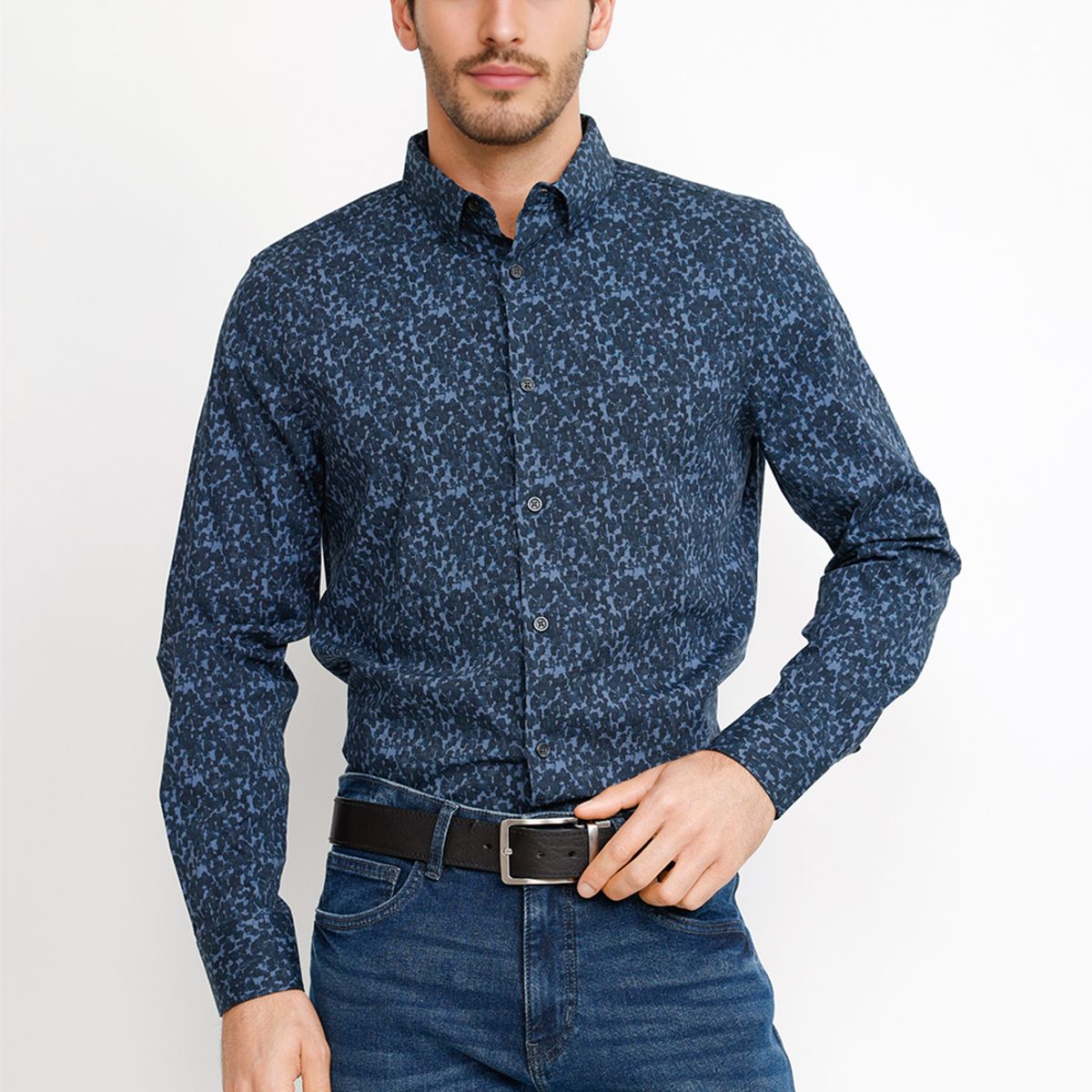 PERRY ELLIS - Camisa Casual Hombre Navy