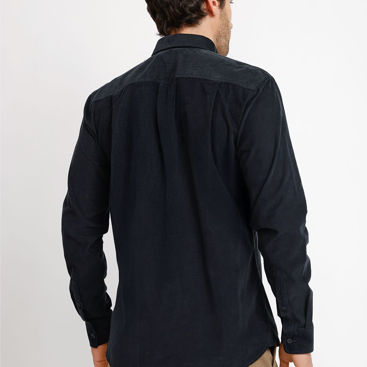 TRIAL - Camisa Cotelé ML Hombre Burgos Azul Marino