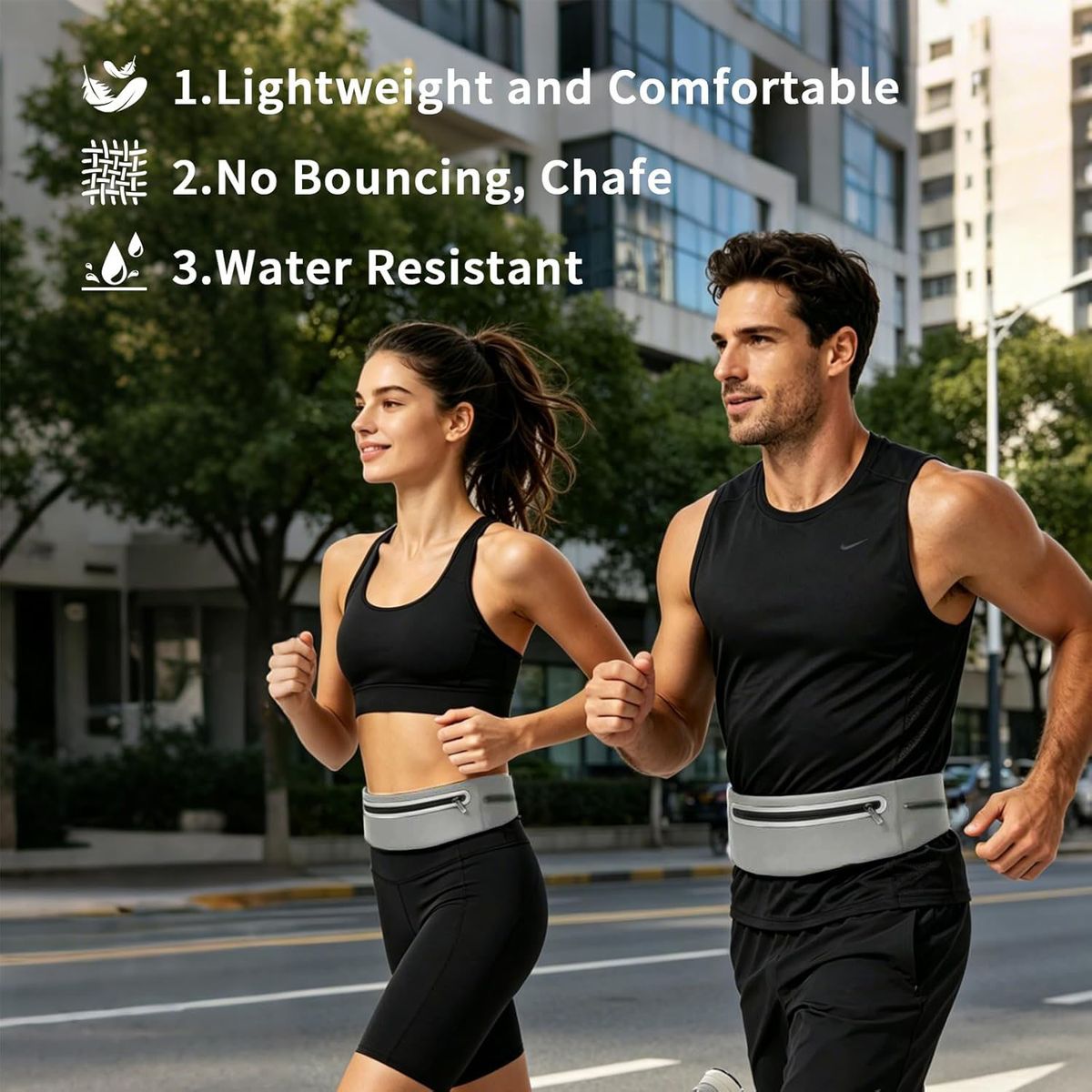 GENERICO - Cangurera Deportiva Riñonera Running Para Hombre Mujer Ultra Delgada Impermeable Correr Ejercicio