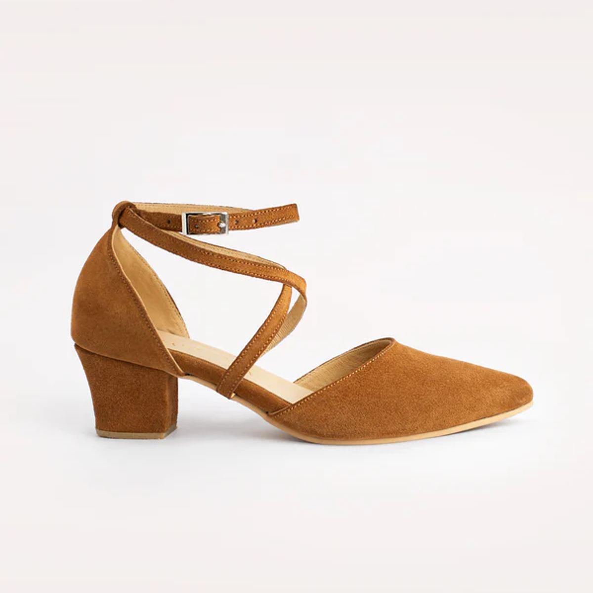 GANDARVA - Zapato de mujer de cuero Elena Café Reno 5 cm