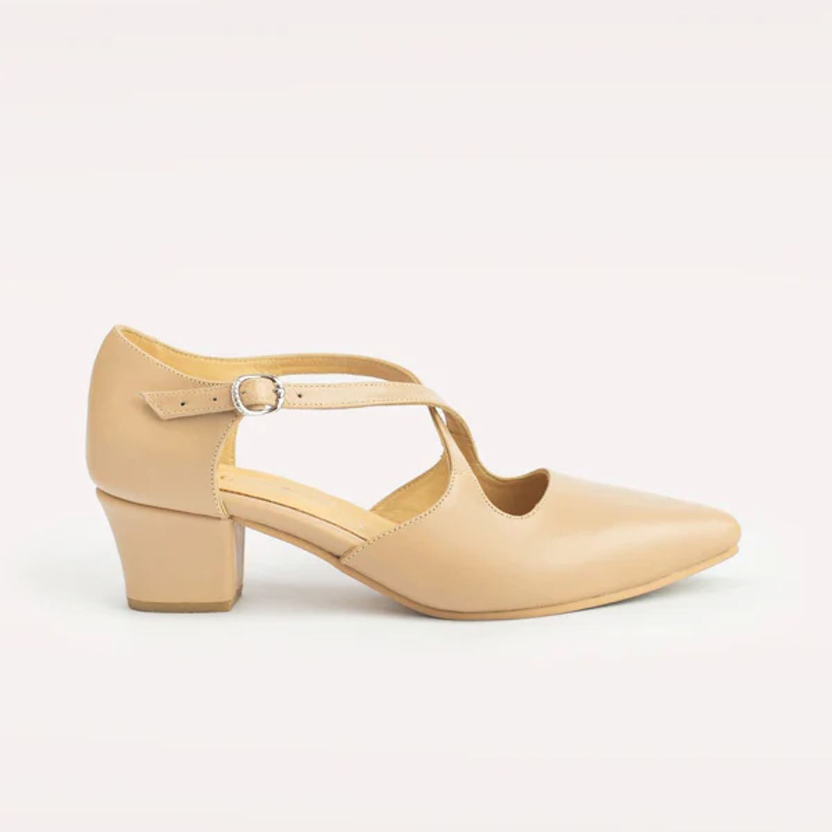 GANDARVA - Zapato de mujer de cuero Mercedes Nude 5 cm
