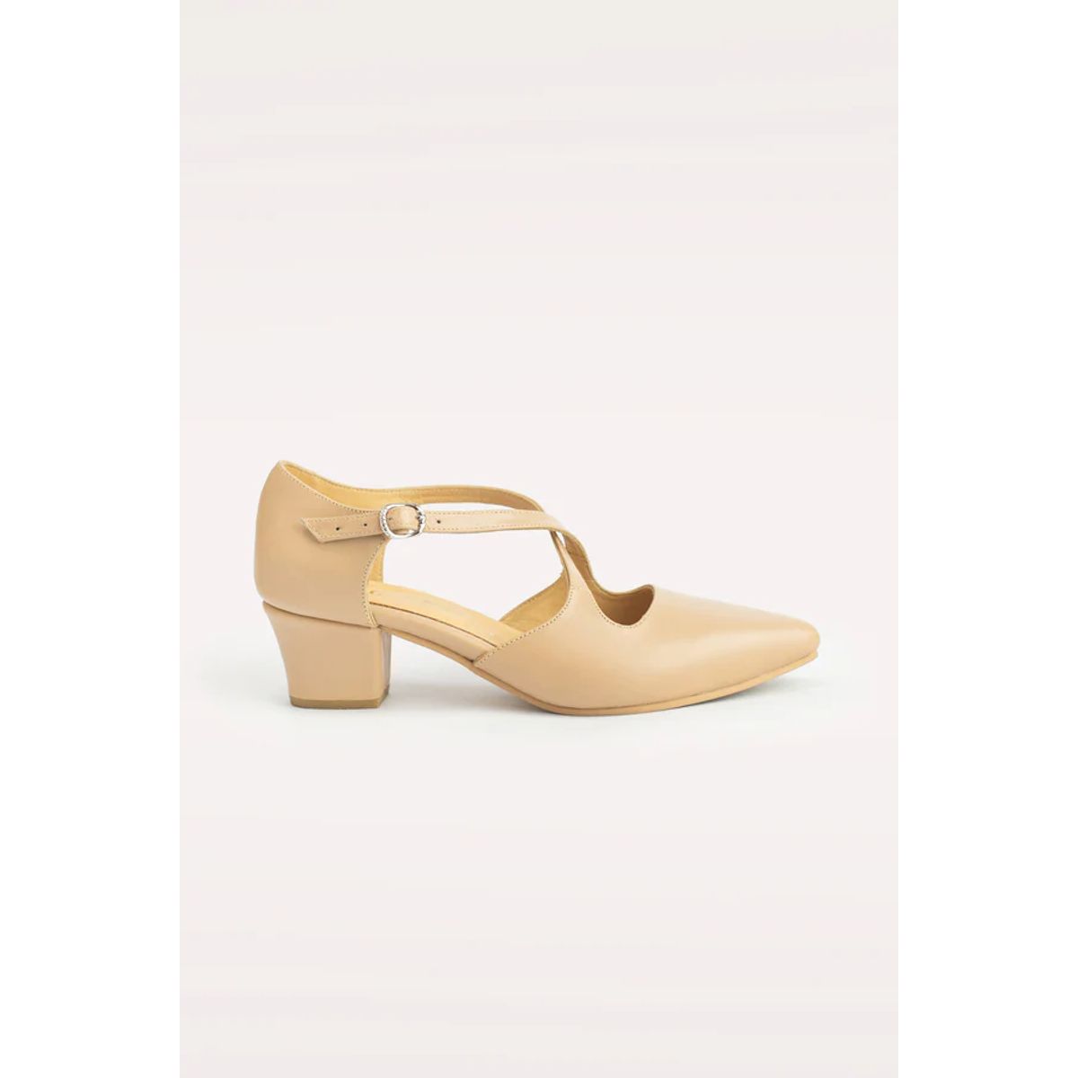 GANDARVA - Zapato de mujer de cuero Mercedes Nude 5 cm