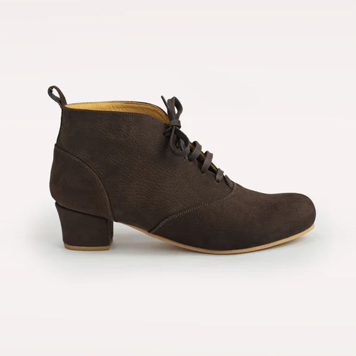 GANDARVA - Botín de mujer de cuero Herminia Chocolate 4 cm