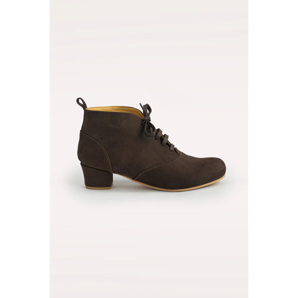 GANDARVA - Botín de mujer de cuero Herminia Chocolate 4 cm
