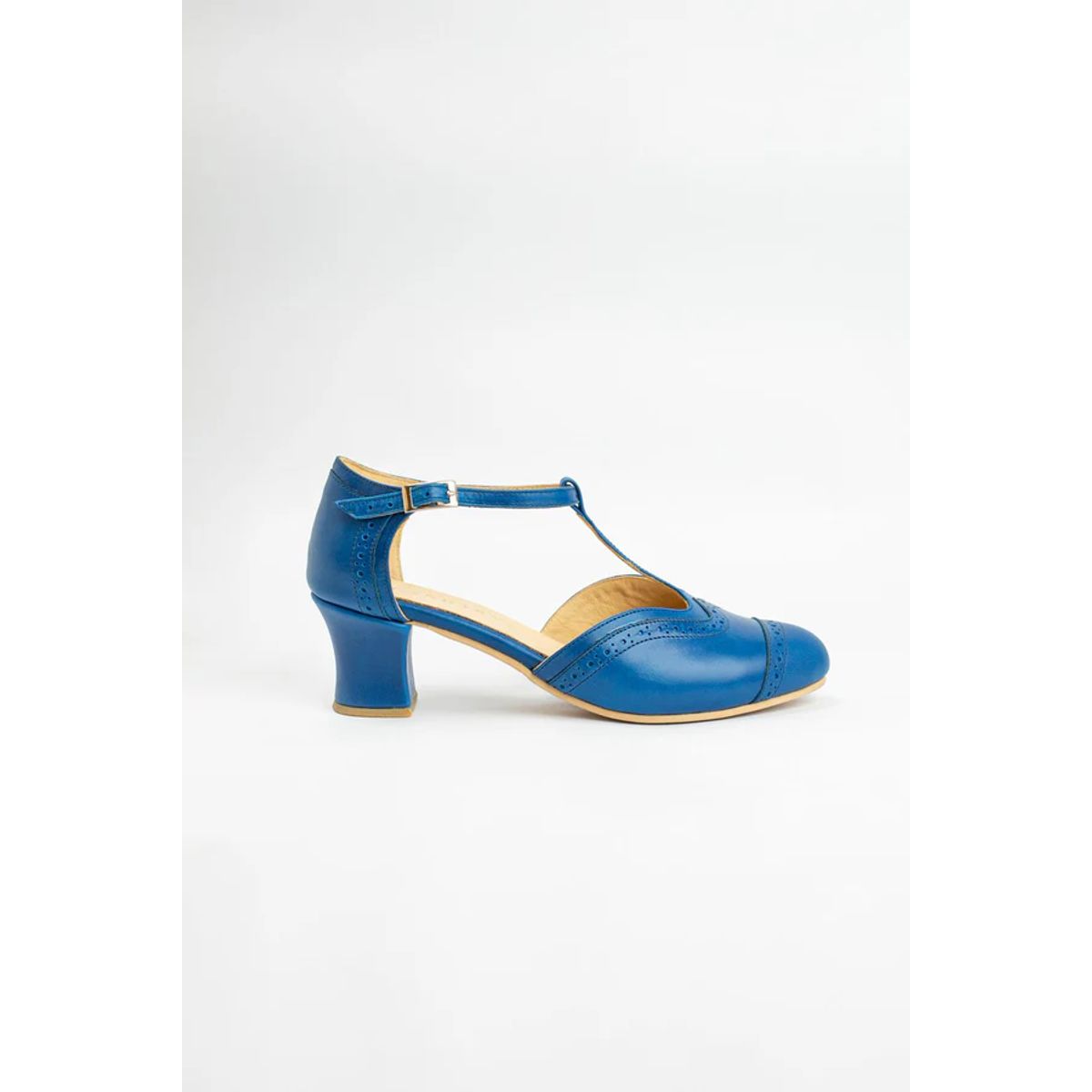 GANDARVA - Zapato de mujer de cuero Teresita 5 cm Azul