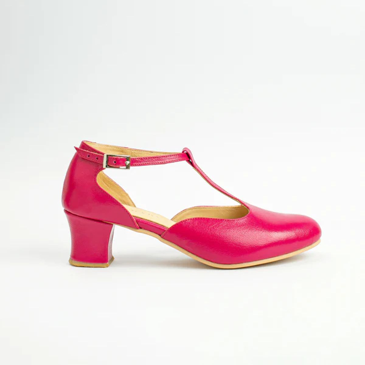 GANDARVA - Zapato de mujer de cuero Greta Fucsia 5 cm