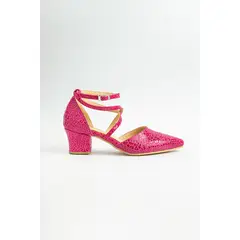 GANDARVA - Zapato de mujer de cuero Elena Fucsia Print 5 cm