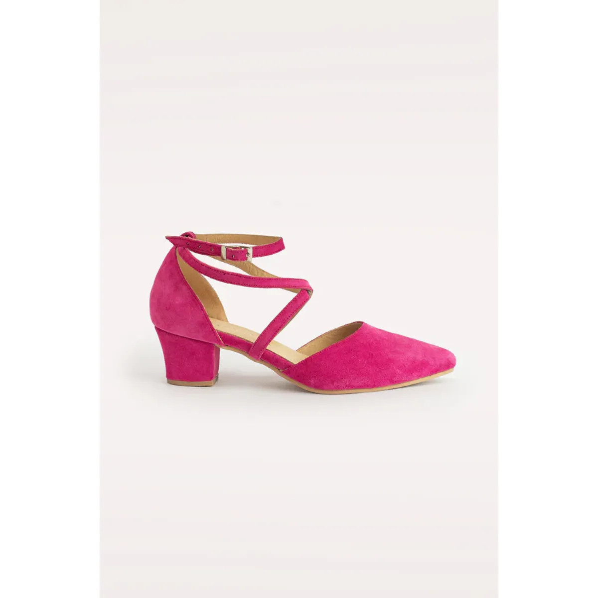 GANDARVA - Zapato de mujer de cuero Elena Fucsia Reno 5 cm