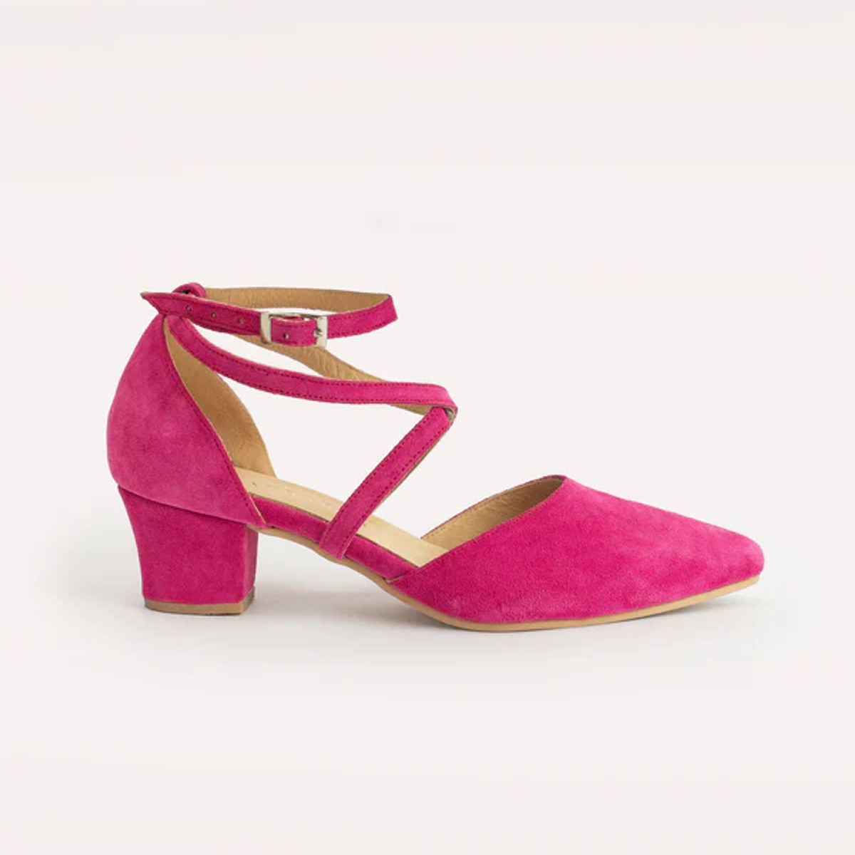 GANDARVA - Zapato de mujer de cuero Elena Fucsia Reno 5 cm