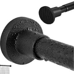 KUANGYE - Barra Cortina Baño,Barra Cortina de Ducha Extensible 90-160cm,Acero Inoxidable 304,Sin Perforación