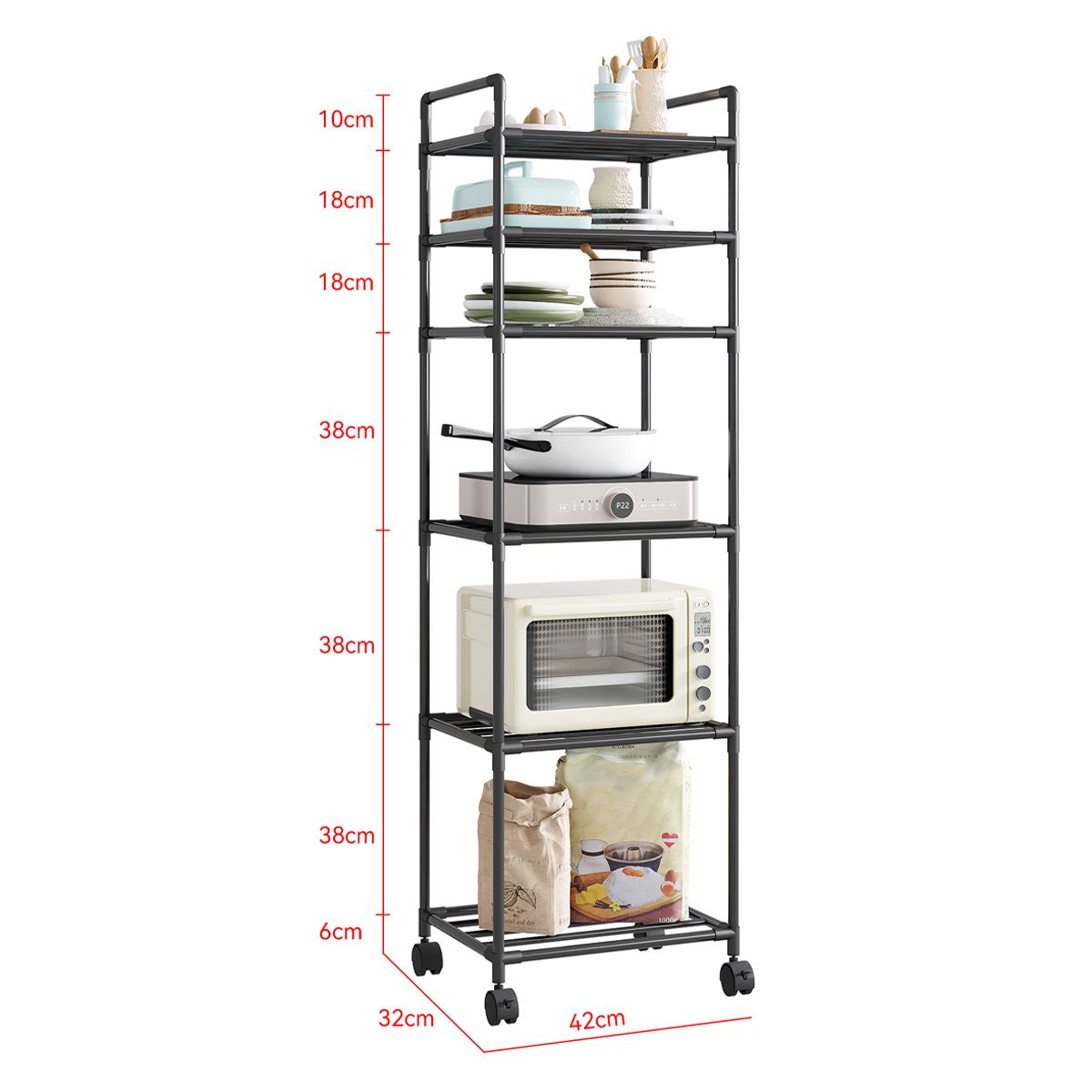ATURE - Estante Organizador Metálico De 6 Niveles De Cocina Baño