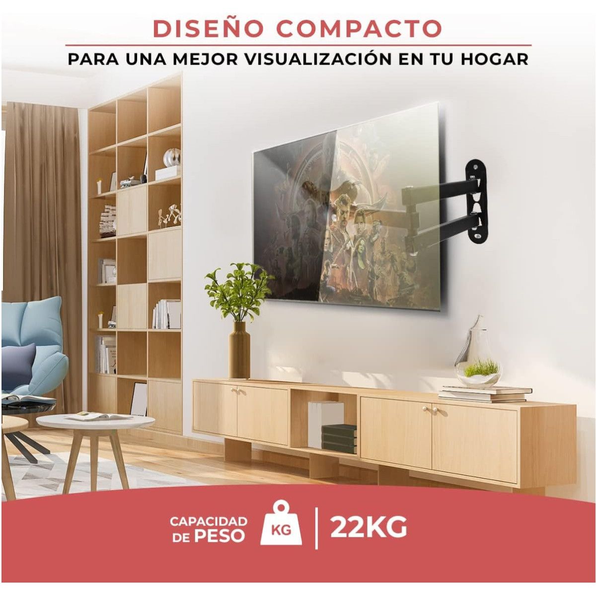 KUANGYE - Soporte Brazo Para Tv Pared Lcd Led Smart Tv 17- 42 Pulgadas