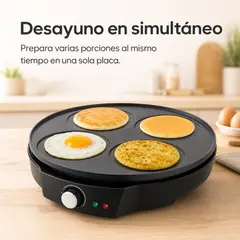 GENERICO - Máquina de panqueques antiadherente regulable temperatura para huevos y crepas caseras