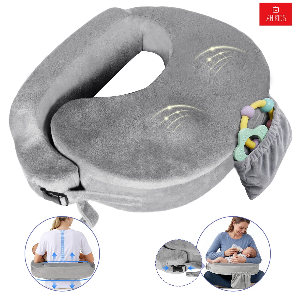 ANIKIDS - Almohada Cojin De Lactancia Para Bebé Amamantar Antirreflujo