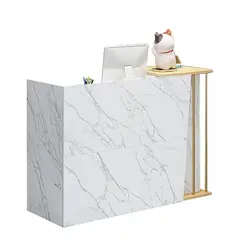 UENMI - Mostrador De Recepción Blanco Minimalista Moderno 120cm