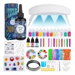 GENERICO - Kit Resina Uv 142 Pcs Joyas Bisuteria + Lampara + Accesorios