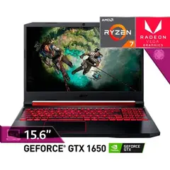 ACER - NOTEBOOK NITRO 5 AMD RYZEN 7 NVIDIA GEFORCE GTX 1650 (4GB) 16GB RAM/ 500GB SSD+1 TBHDD (REACONDICIONADO)