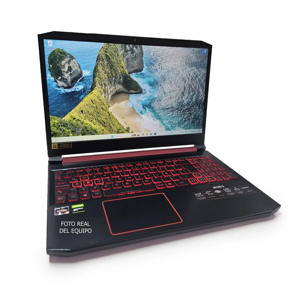 ACER - NOTEBOOK ACER NITRO 5 AMD RYZEN 7 NVIDIA GEFORCE GTX 1650 (4GB) 16GB RAM/ 500GB SSD+1 TBHDD (REACONDICIONADO)