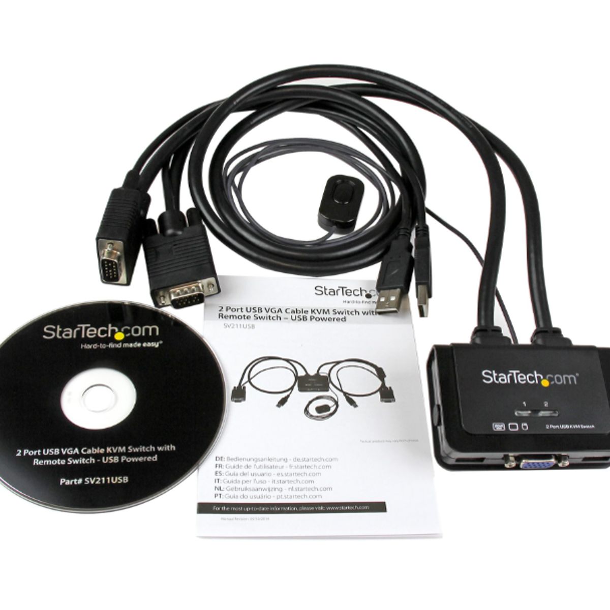 STARTECH - KVM con puerto USB, cable VGA y control remoto - StarTech