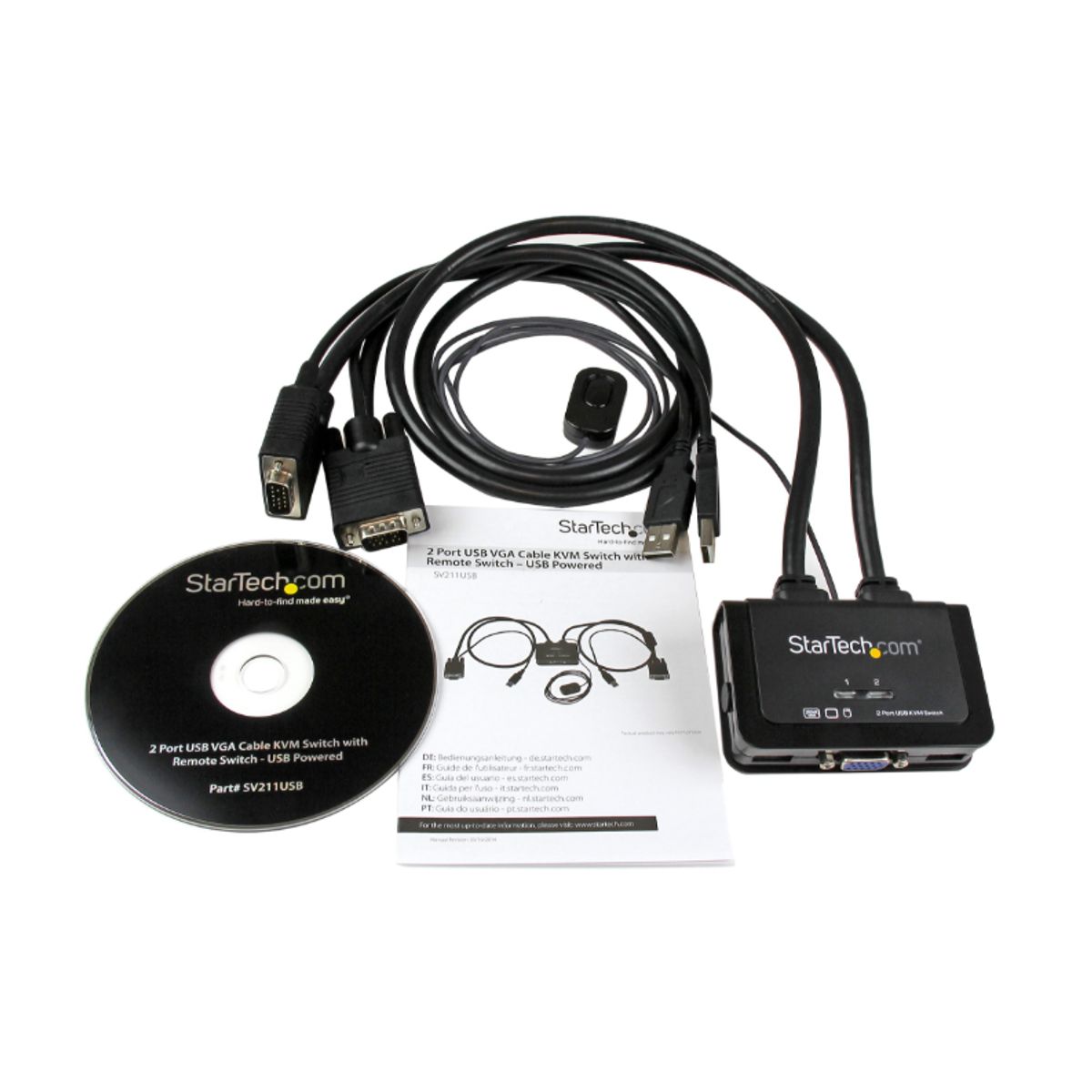 STARTECH - KVM con puerto USB, cable VGA y control remoto - StarTech