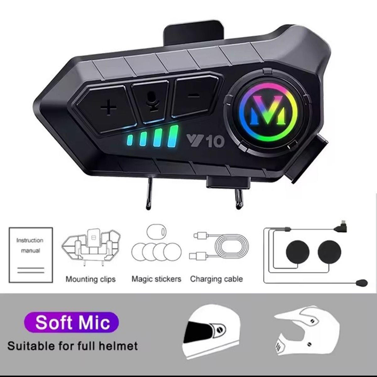 GENERICO - AURICULAR BLUETOOTH PARA CASCO