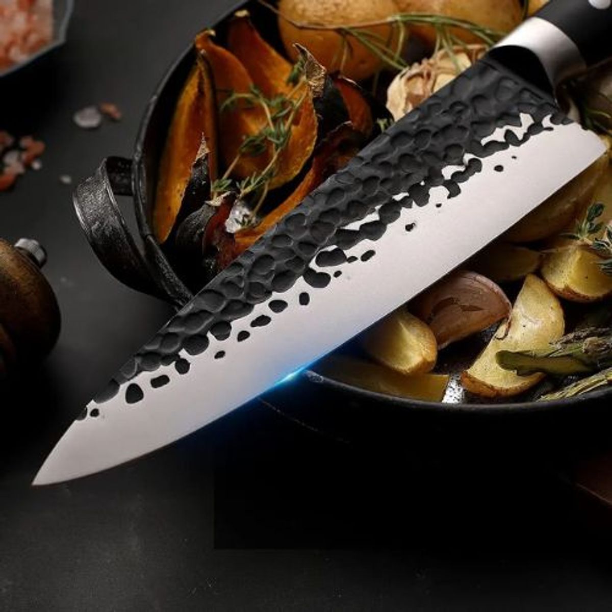 GENERICO - Cuchillo Acero Inoxidable Parrillero Chef Asado Hoja 21cm
