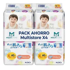 MERRIES - Pack X4 Pañales Talla Xl 160 Uds Ahorro Y Calidad