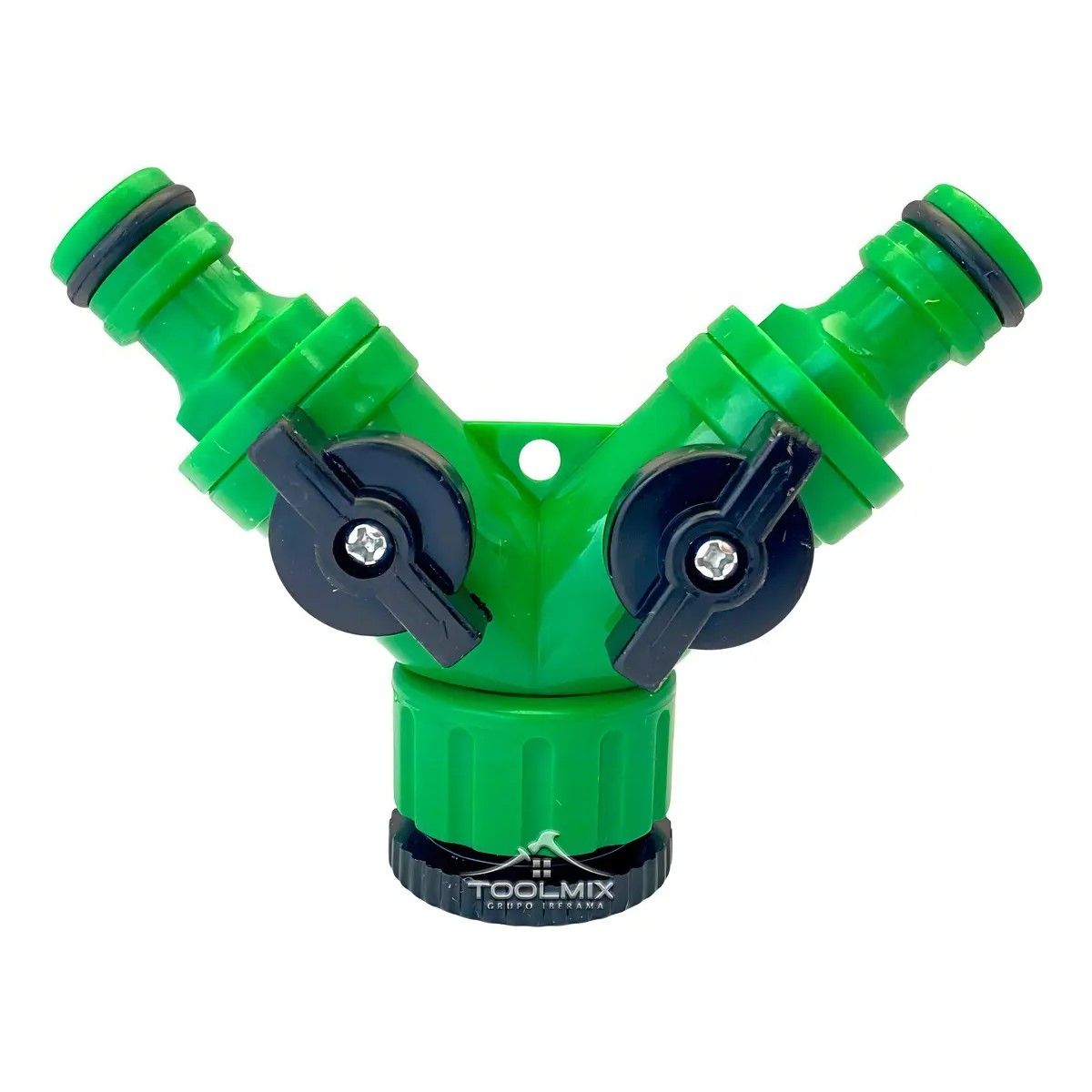 GENERICO - Conector  Divisor De Manguera De Riego Doble Salida ½puLG Color Verde BELUG