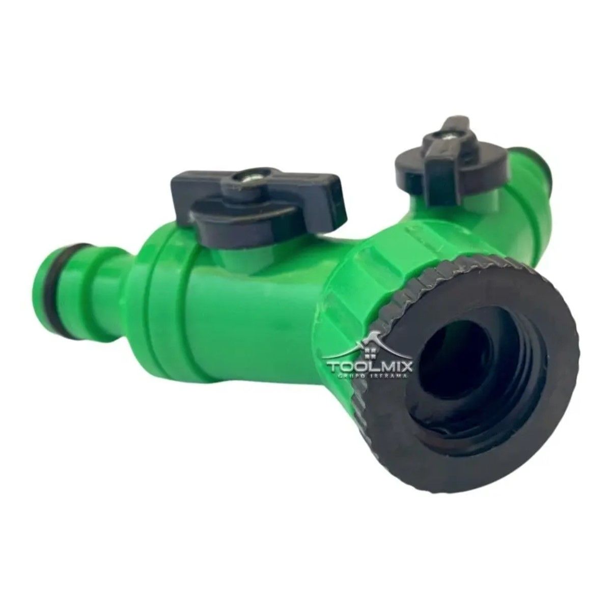 GENERICO - Conector  Divisor De Manguera De Riego Doble Salida ½puLG Color Verde BELUG