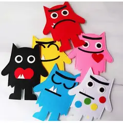 GENERICO - Kit Emociones Infantiles con Monstruos Material Didáctico Educativo