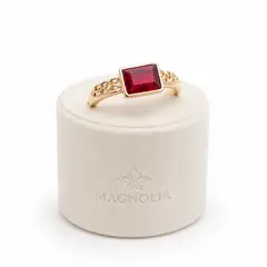 MAGNOLIA - Anillo ruby royale lamimado en oro