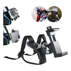 GENERICO - Soporte para cámara de acción y celular en casco de moto