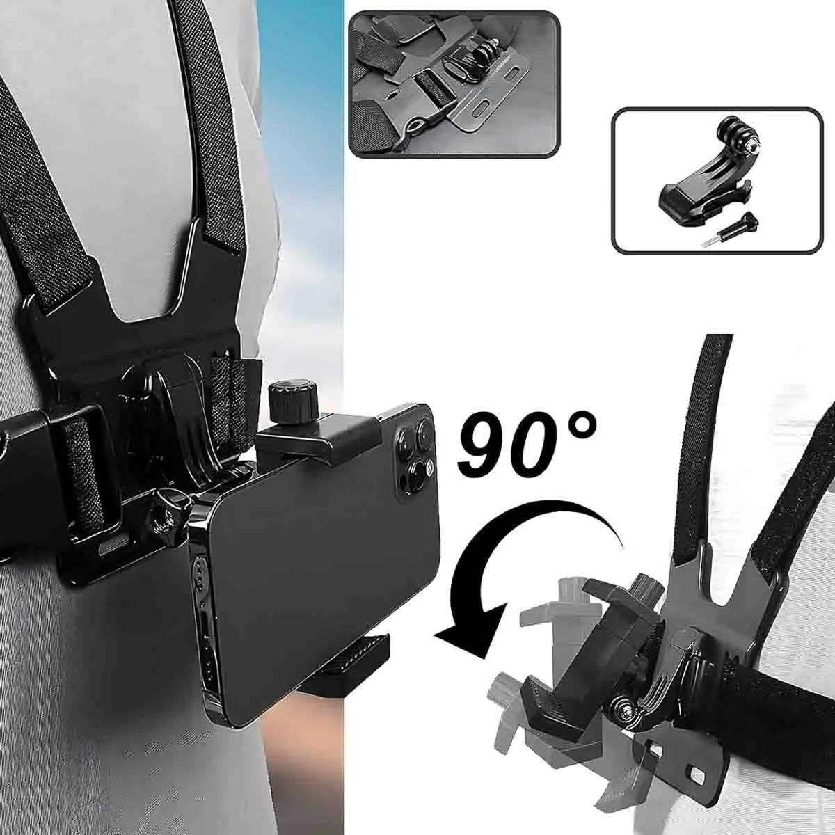 GENERICO - Kit Arnés con Soporte para Cámara y Celular Pechera