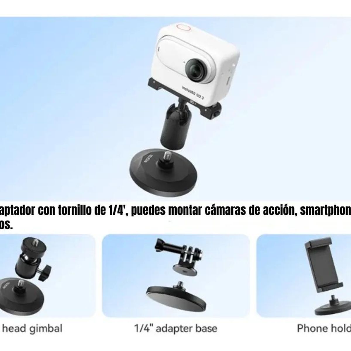 GENERICO - Base Magnética Universal para Cámaras de Acción