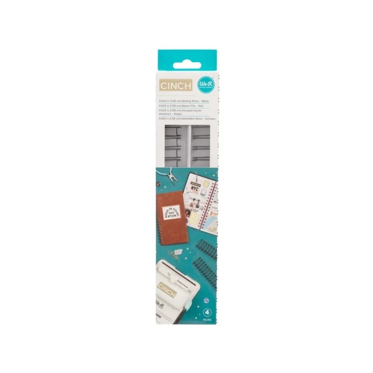 AMERICAN CRAFTS - Cinch Wire Espirales 1.58 cm - 4 Unid Negro American Craft