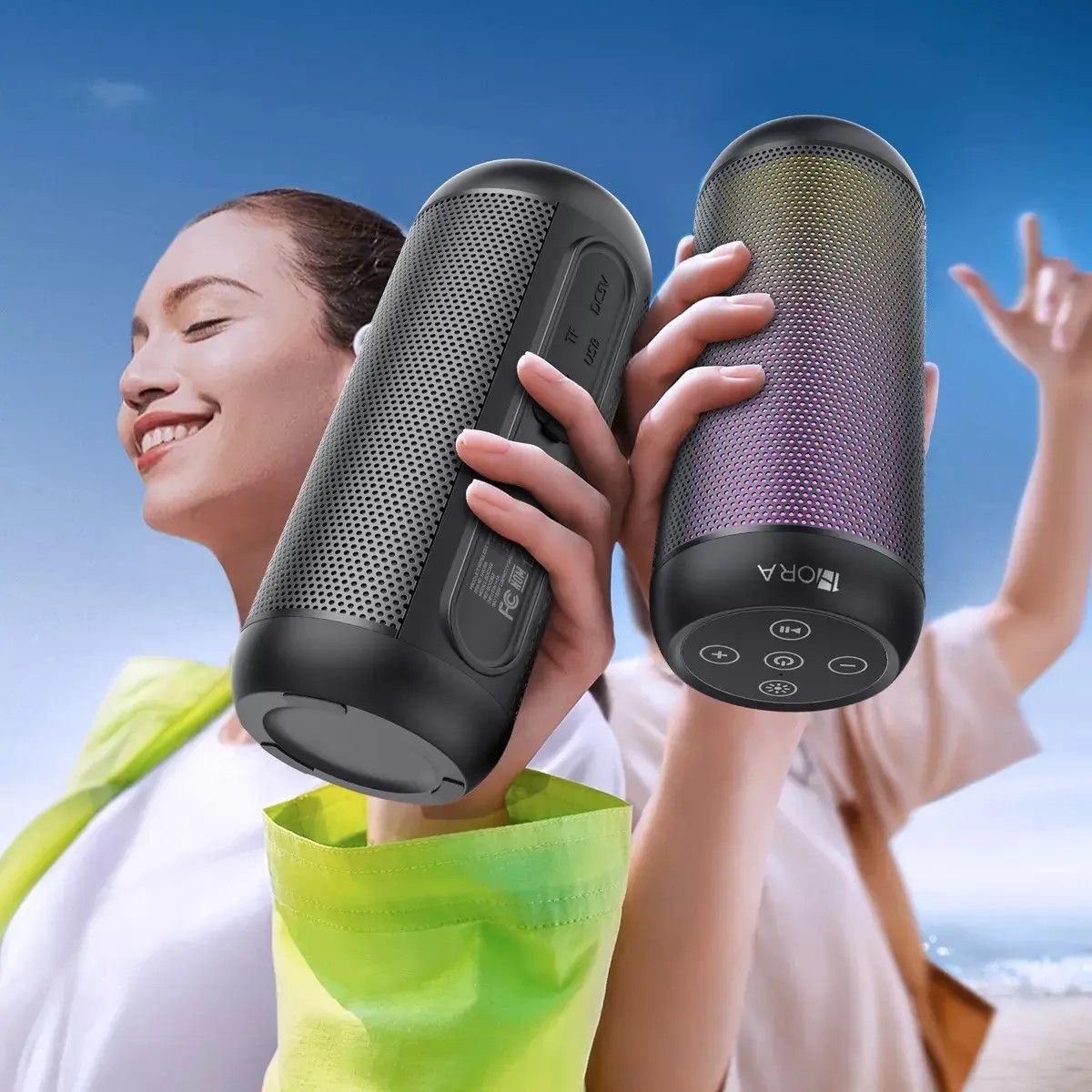GENERICO - Bocina Bluetooth Speaker Altavoz Inalámbrico Portátil Con Luces Led 1hora 5wx2 De Potencia BELUG