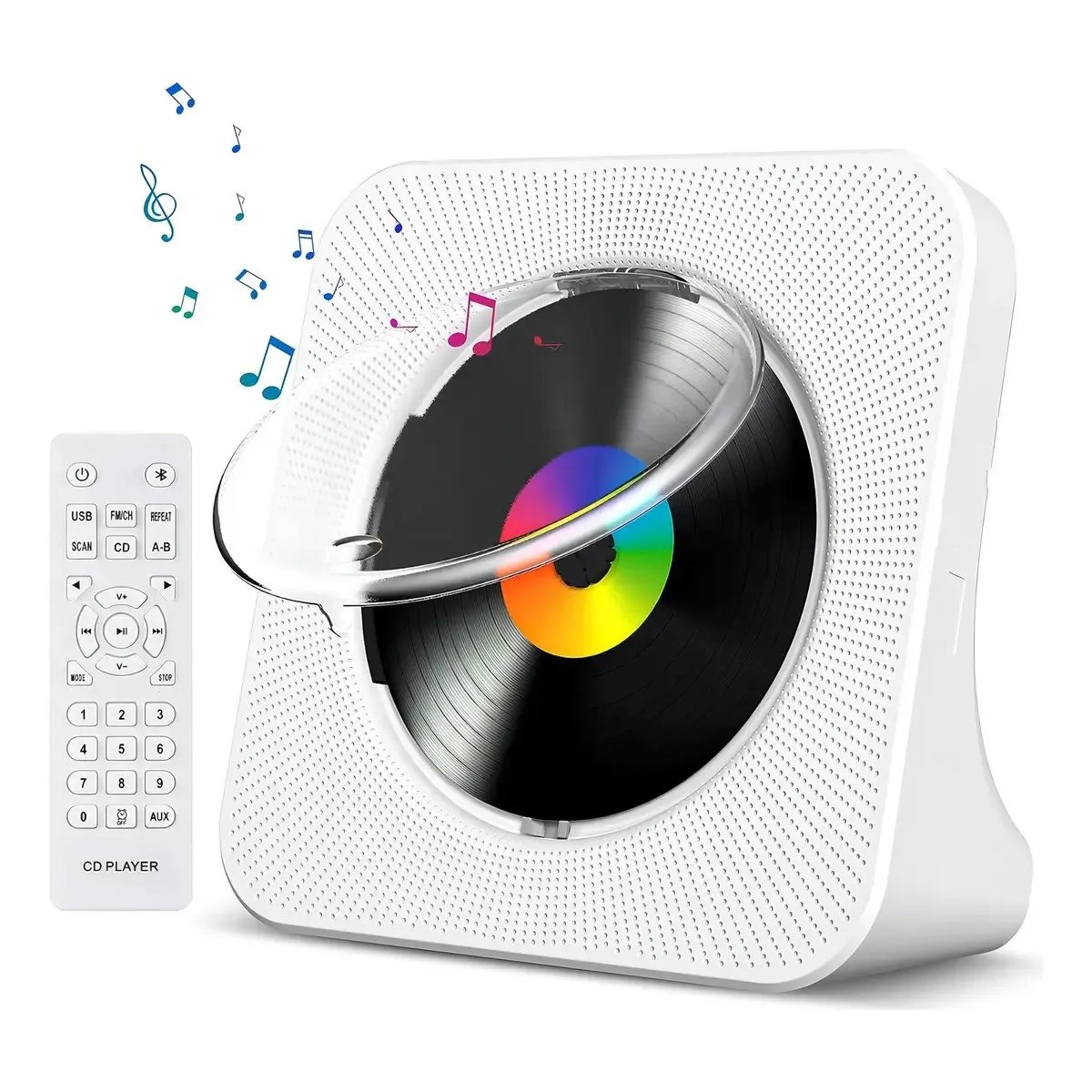 GENERICO - Reproductor Bluetooth de Cd Portátil con Bocina Estéreo Kc-718 Color Blanco BELUG