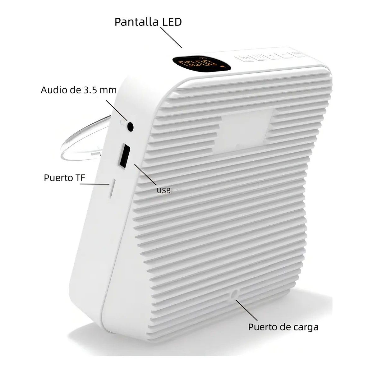 GENERICO - Reproductor Bluetooth de Cd Portátil con Bocina Estéreo Kc-718 Color Blanco BELUG
