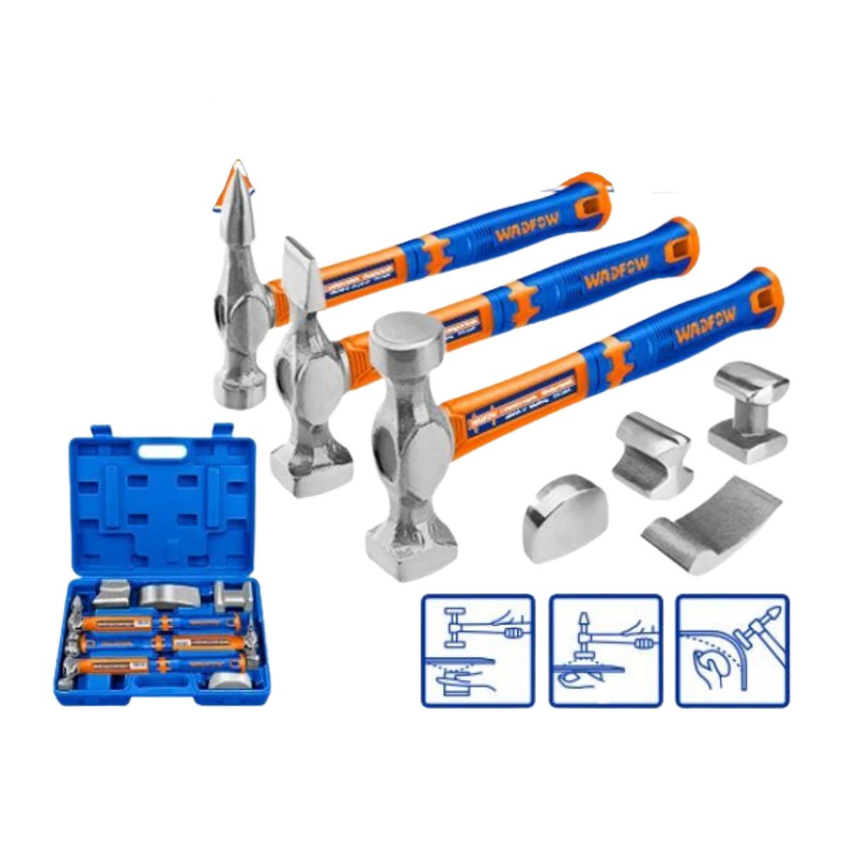 WADFOW - Set Martillos Para Carroceria 7 Piezas Wadfow Whz1D07