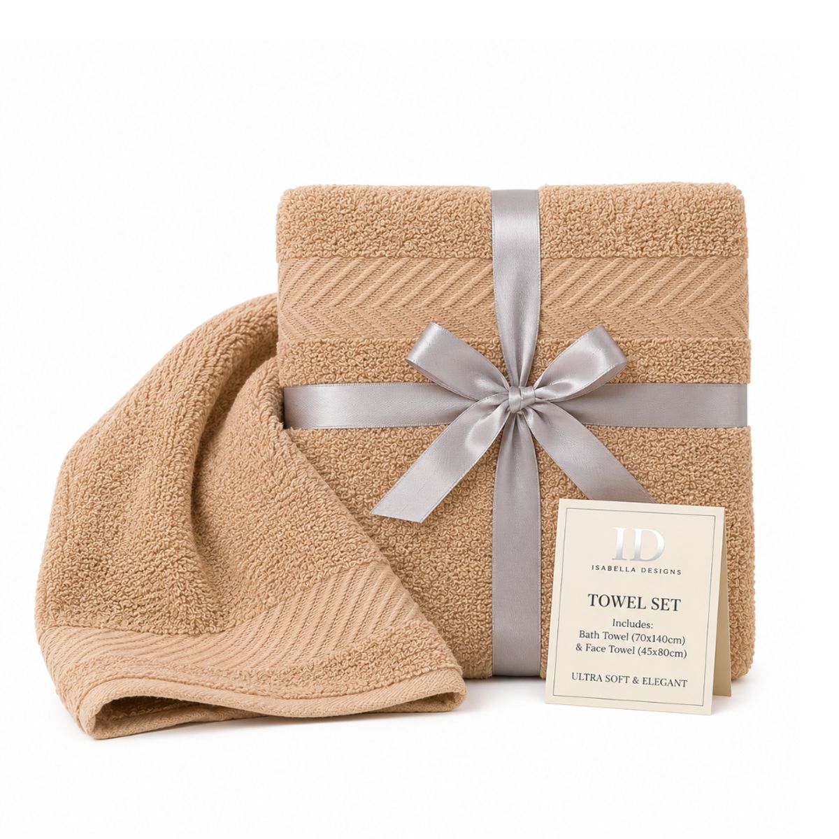 GENERICO - Set Premium De 2 Toallas De Baño - Isabella Designs cafe