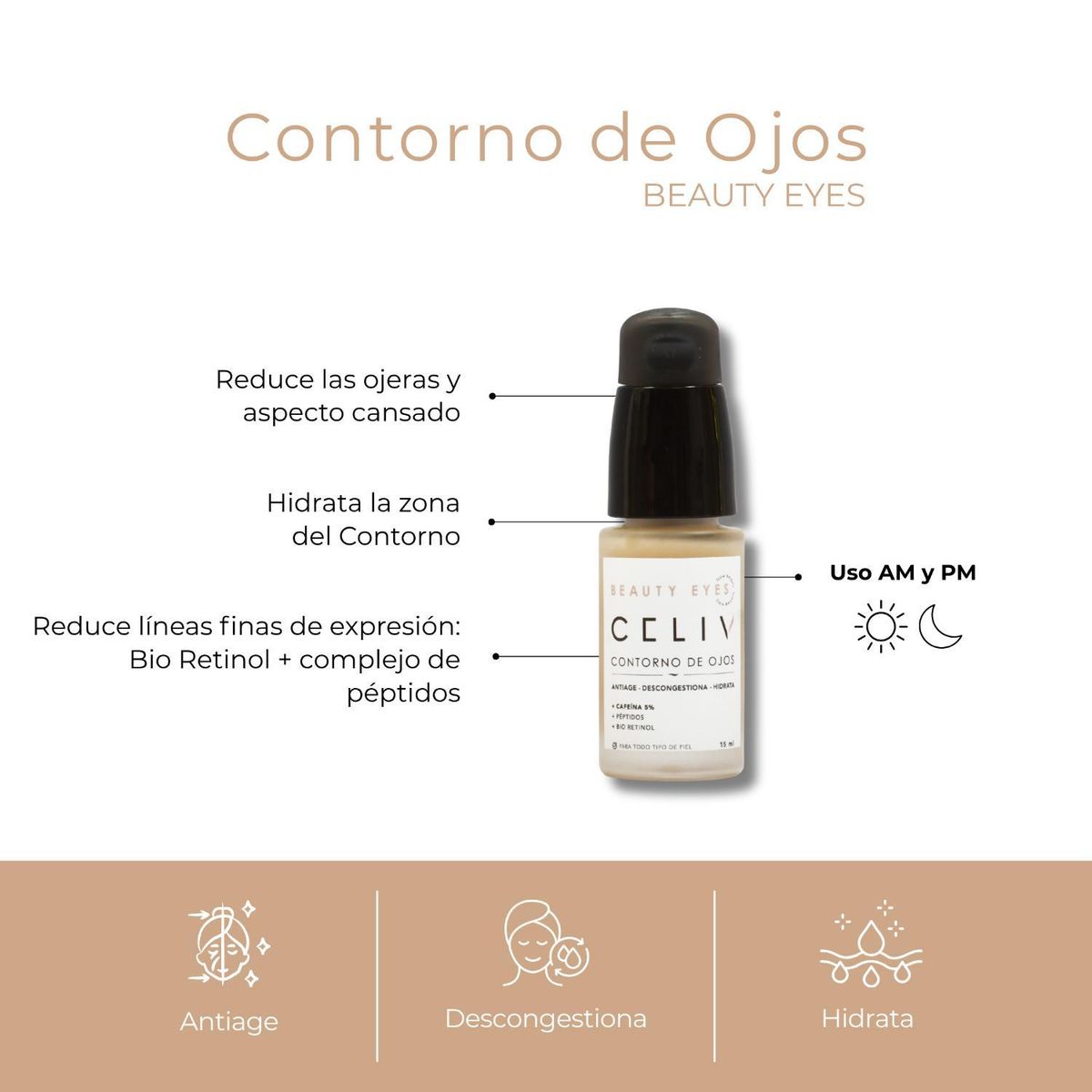 CELIV - Contorno Ojos Antiojeras Antiarrugas Beauty Eyes 15ml