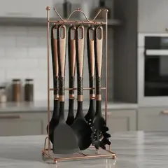 MP - Set Juego de Utensilios De Cocina Con 7 Piezas Con Soporte De Metal