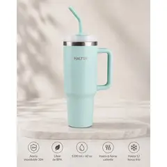 HALTEN - Termo Big Mug 1.2 Litros de Acero Inoxidable Con Tapa y Sorbete