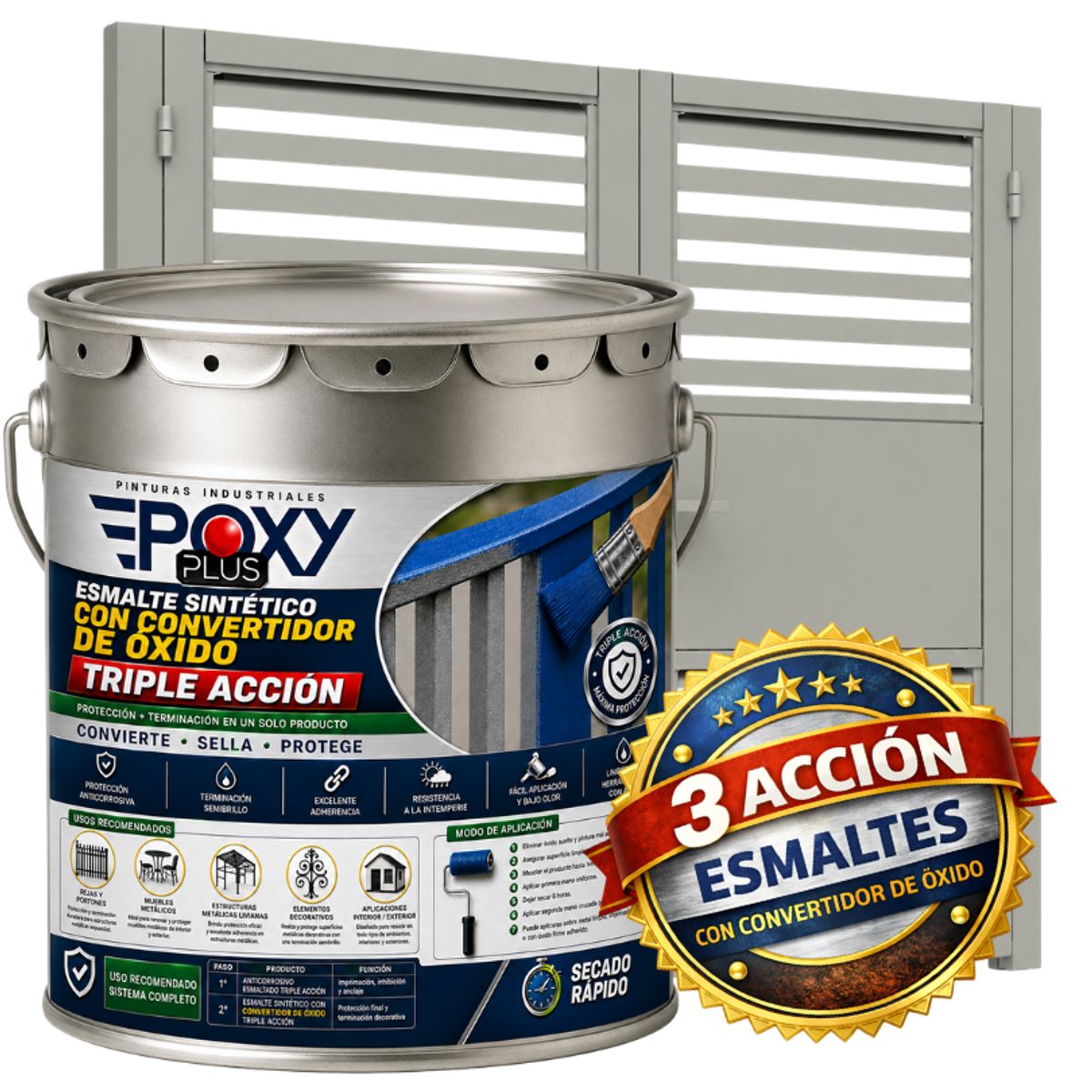 EPOXY - ESMALTE SINTETICO - CONVERTIDOR OXIDO -  TINETA 4G - BLANCO PERLA CLARO