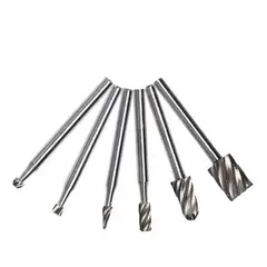 GENERICO - Set 6 Puntas Accesorios Dremel Corta Fresa Rotativa Tallado