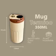 GENERICO - Termo Mug Térmico Inteligente 350ml Display Temperatura Acero Inoxidable
