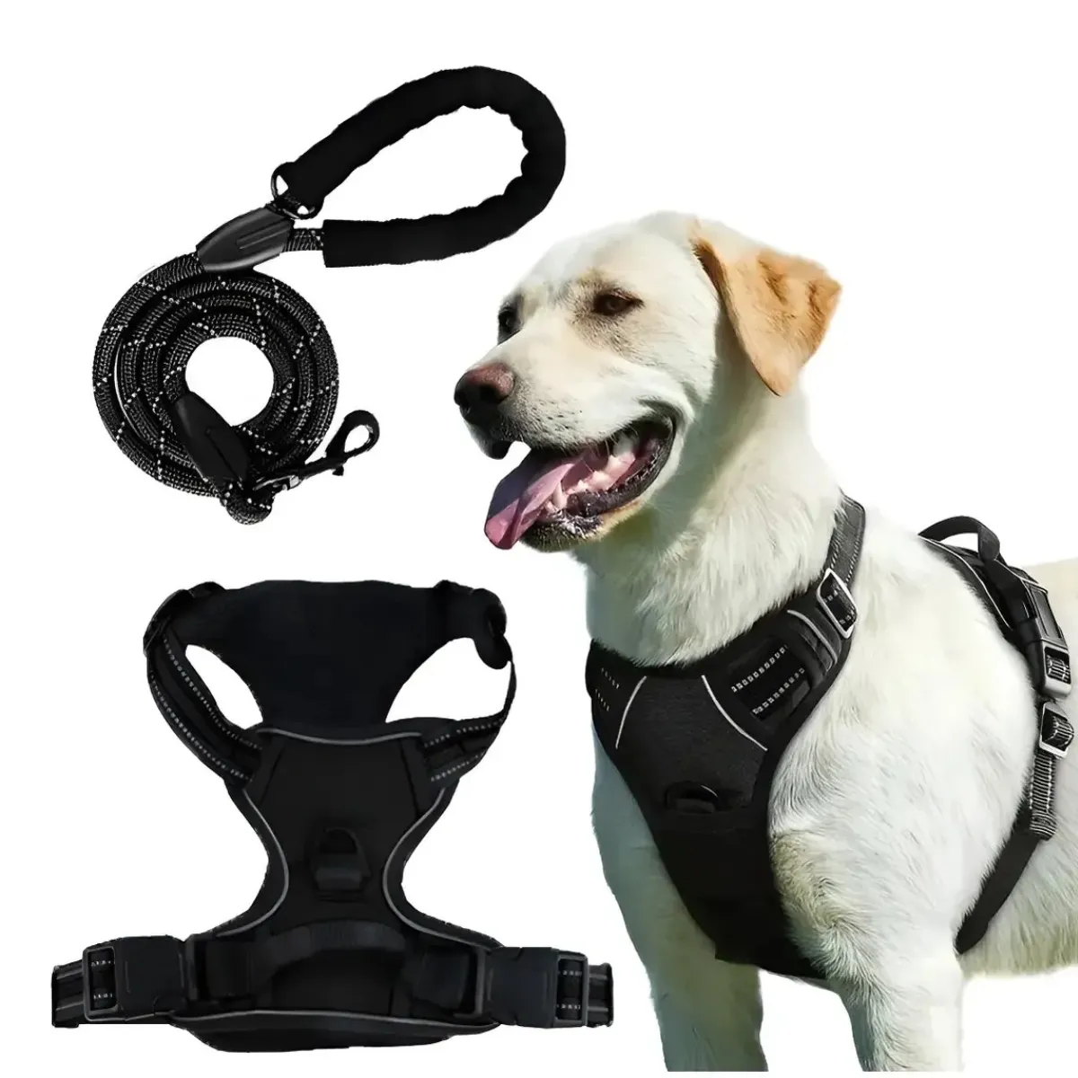 GENERICO - Pechera Para Perro Arnés Ajustable Reflectantes Con Correas Labg